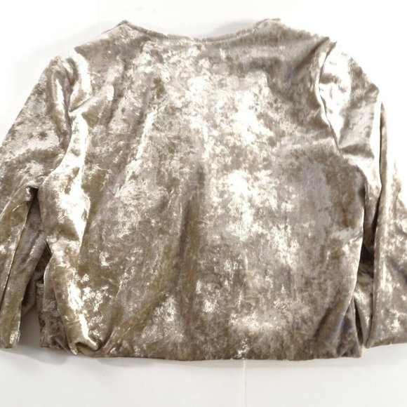 BLANK NYC  Beige Crushed Velvet Knotted Long Sleeve Bodysuit Sz S NWT 198 - Picture 7 of 9